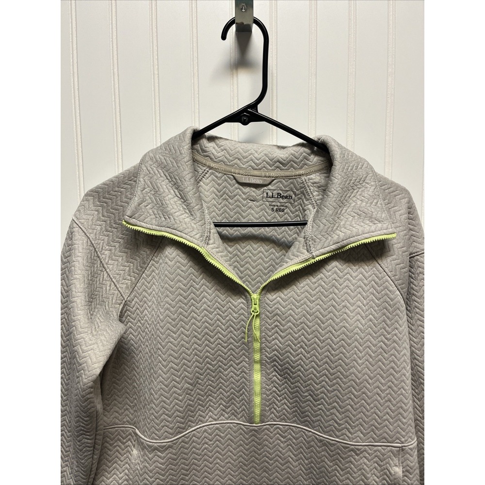 L.L.Bean Quarter Zip Up, Quilted Pattern, Women's Pull Over Preppy Soccer Mom - Picture 2 of 8